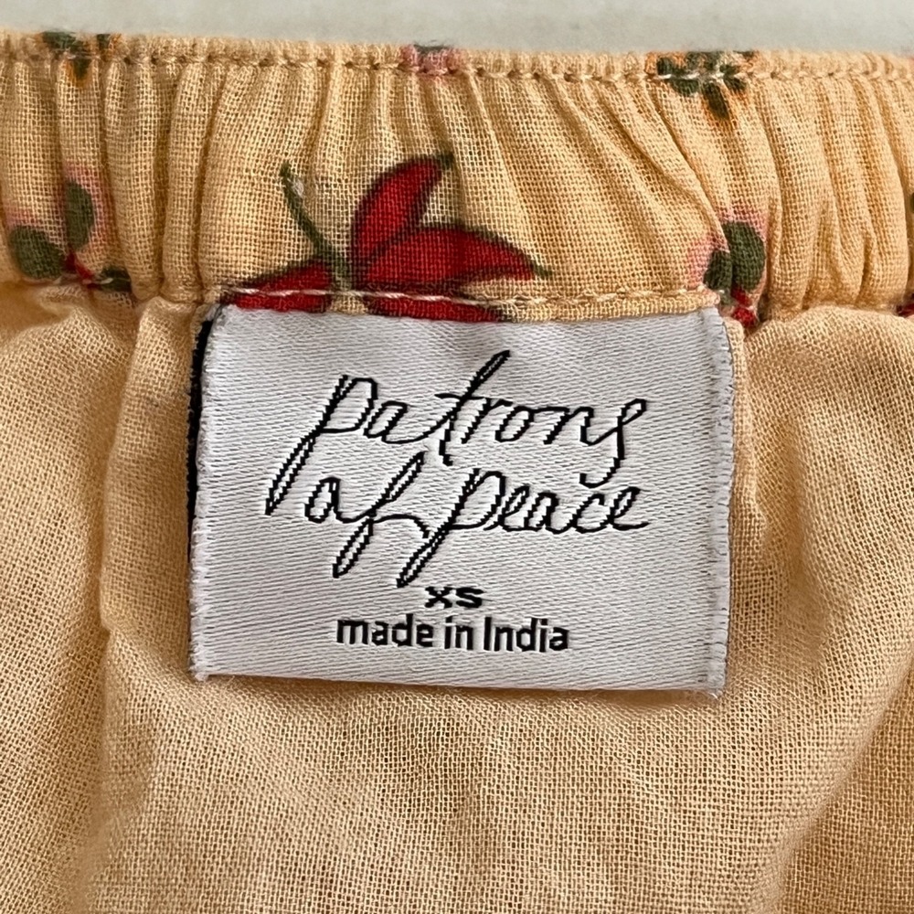 Patrons of Peace Floral Maxi Skirt XS Tiered Front Slit Pockets Boho Cottage. - Picture 3 of 10